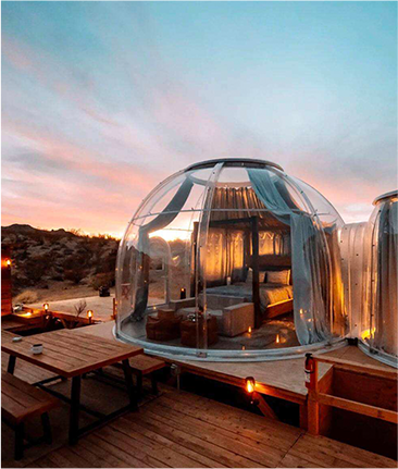 Luxury 4m transparent stargazing dome house with panoramic night sky view