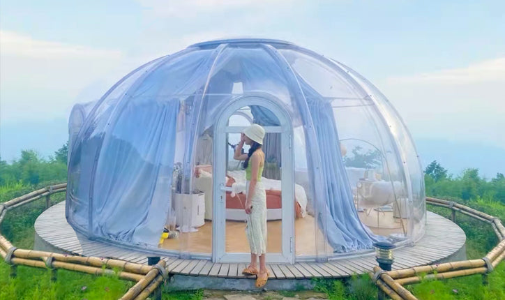 Starry dome house in backyard providing a quiet, private space and an extra Airbnb room

